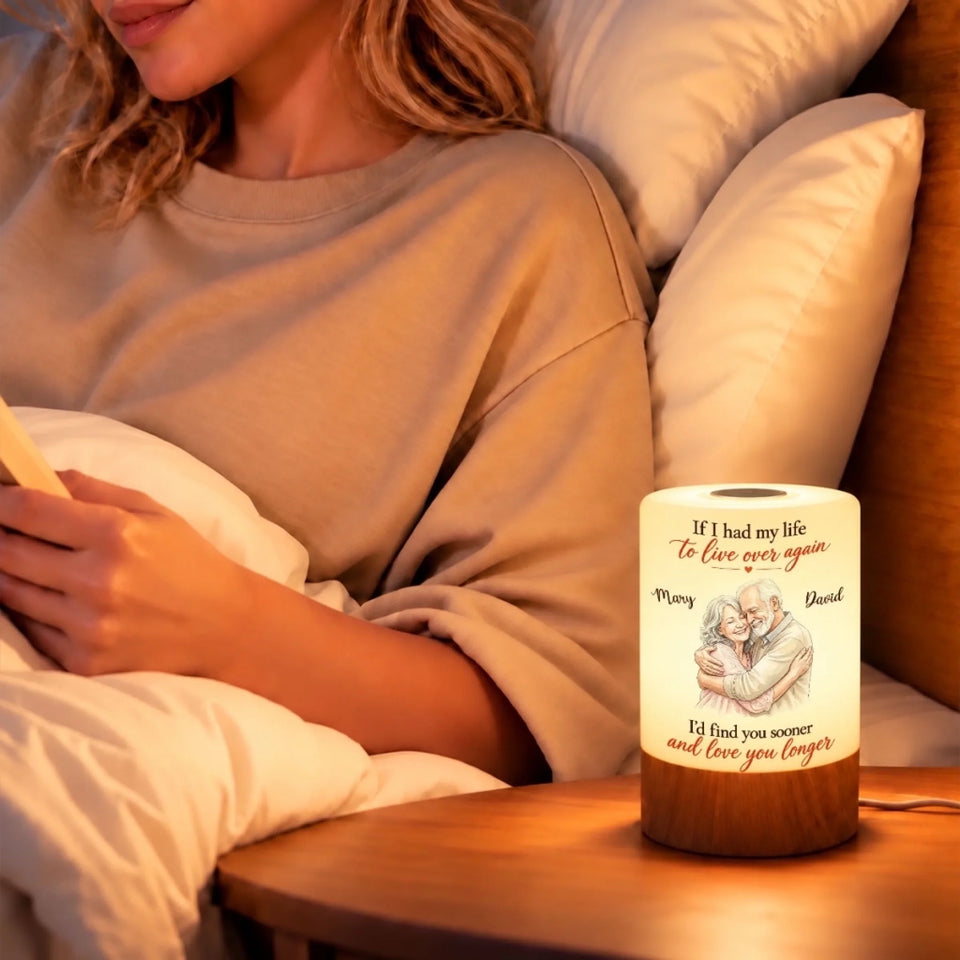Custom Couple Night Light Anniversary Christmas Gift For Wife Husband • Love You Longer - Personalized Dimmable Touch Lamp