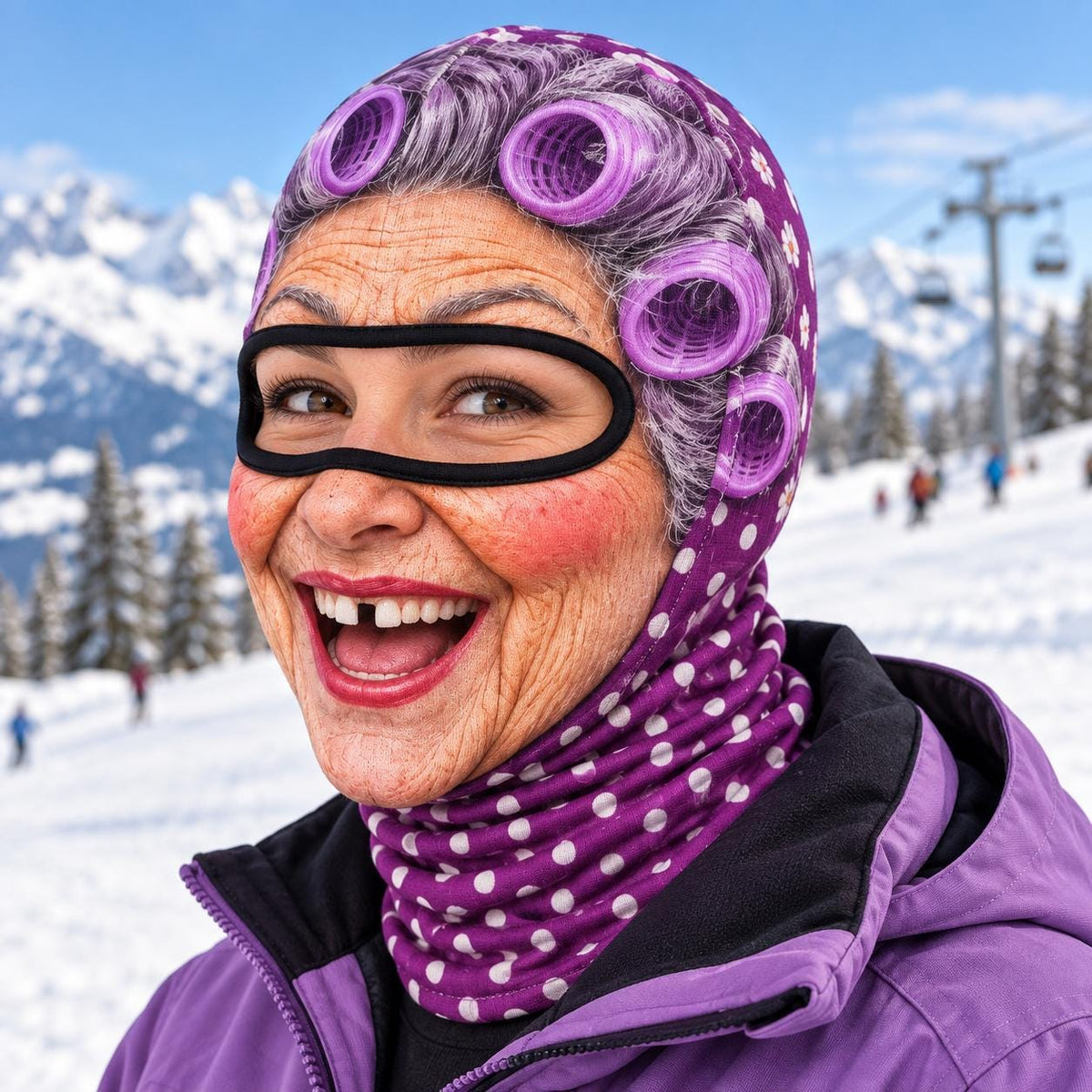 Funny Grandma Meme Face Ski Mask, Winter Mask, Novelty Skiing Gift LM32 670421