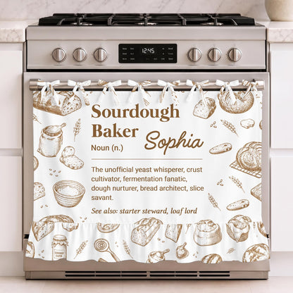Personalized Sourdough Baker Noun Definition Oven Skirt Curtain