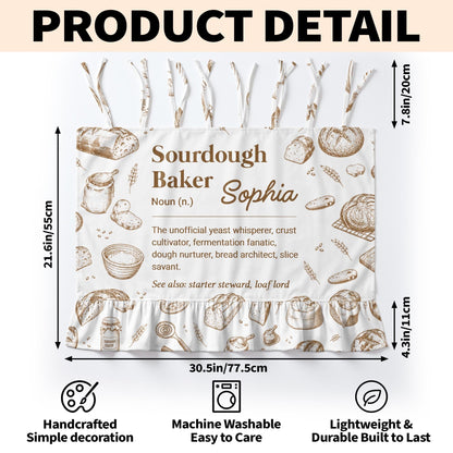 Personalized Sourdough Baker Noun Definition Oven Skirt Curtain