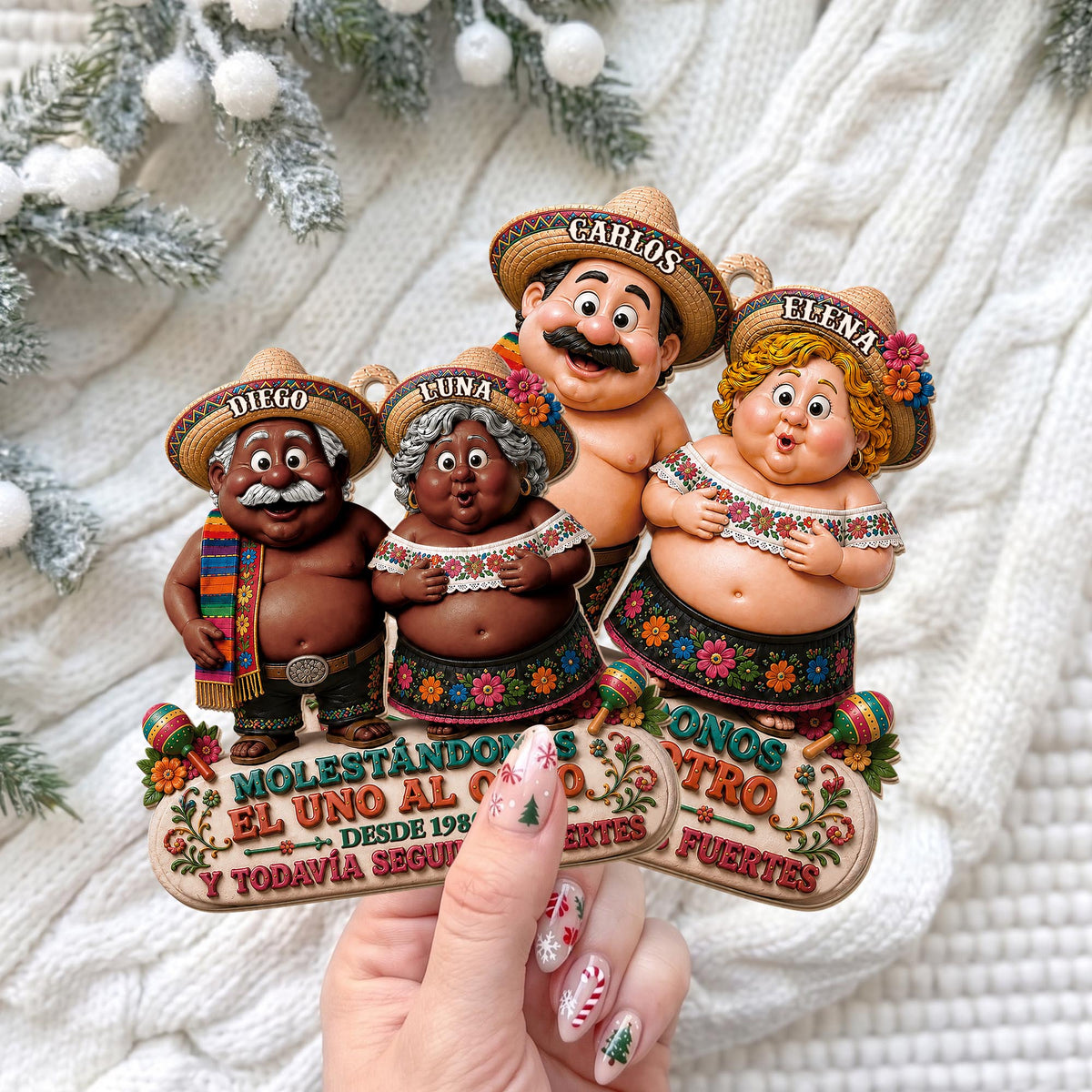 Personalized Annoying Each Other Still Strong Couple Wood Ornament