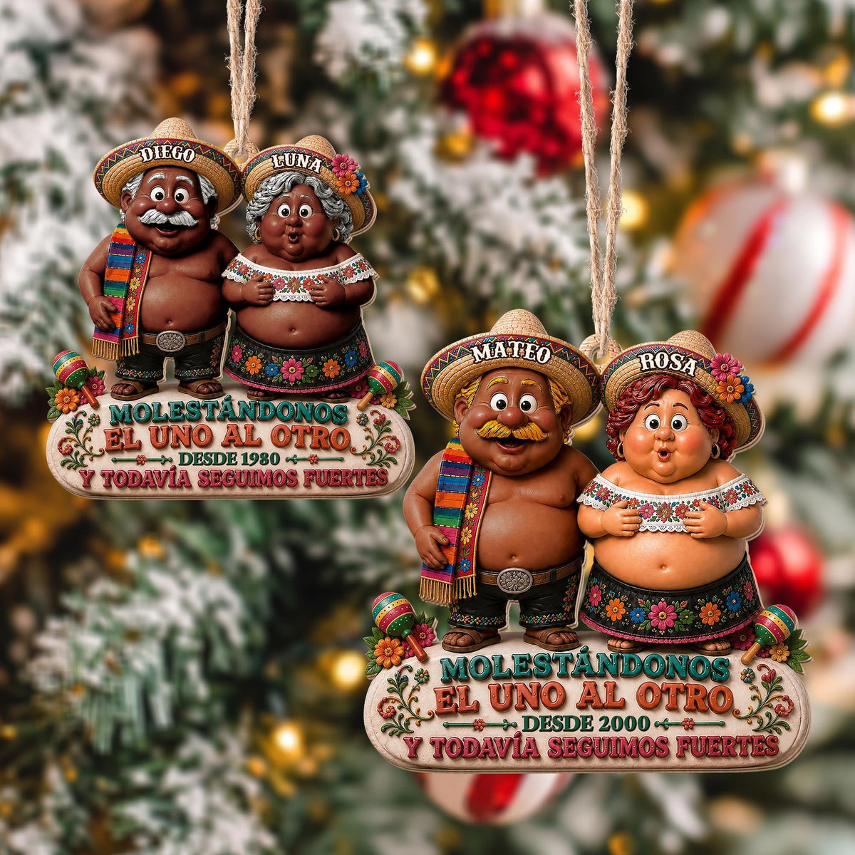 Personalized Annoying Each Other Still Strong Couple Wood Ornament