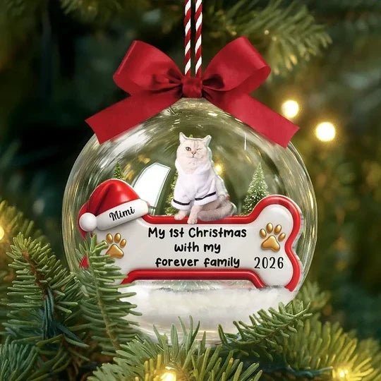Personalized Puppy Snow Globe Acrylic Ornament