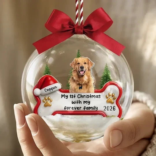 Personalized Puppy Snow Globe Acrylic Ornament