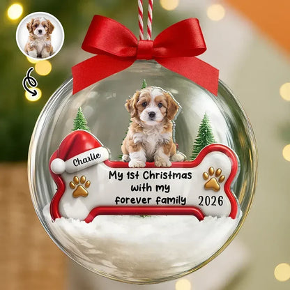 Personalized Puppy Snow Globe Acrylic Ornament