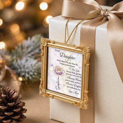 Personalized To My Daughter Flower Ornate Frame Ornament