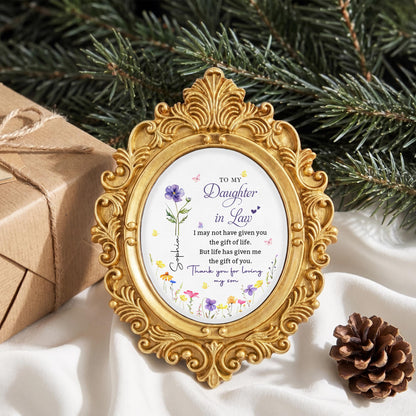 Personalized To My Daughter In Law Flowers Ornate Ornament