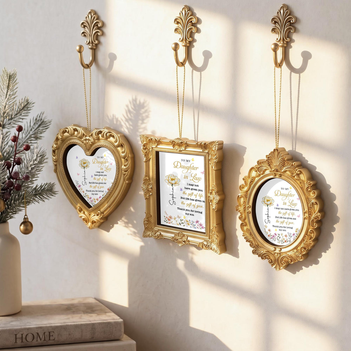 To My Daughter In Law Life Has Given Me The Gift Of You Flowers - Personalized Ornate Ornament - DILA174_ORNAO