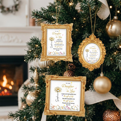 To My Daughter In Law Life Has Given Me The Gift Of You Flowers - Personalized Ornate Ornament - DILA174_ORNAO