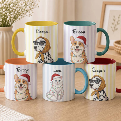 Custom Pet Cartoon Portrait Mug Pet Lover Gift - Personalized Mug