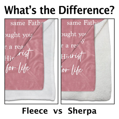 To My Sister In Christ Flower Cross And Butterfly - Personalized Custom Blanket - FTH184_BLK