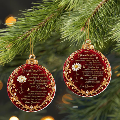 Personalized Granddaughter Crown Birth Flower Ornament
