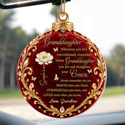 Personalized Granddaughter Crown Birth Flower Ornament