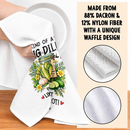 Kind Of A Big Dill Pickle It Like It's Hot Floral Jar - Personalized Kitchen Towel - HOB550_TOWL