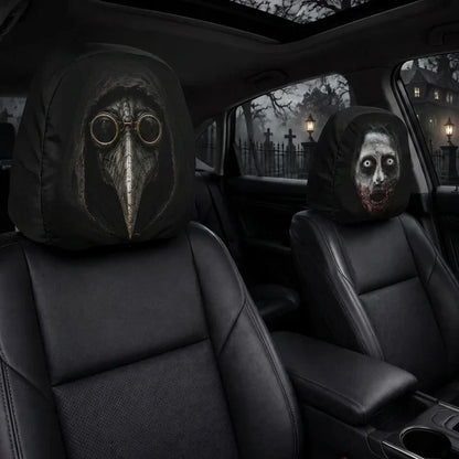 Personalized Halloween Horror Passengers Car Headrest Cover Set