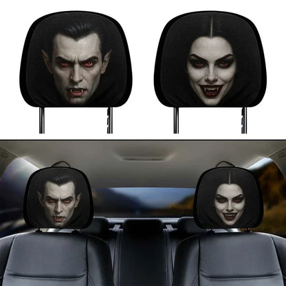 Personalized Halloween Horror Passengers Car Headrest Cover Set
