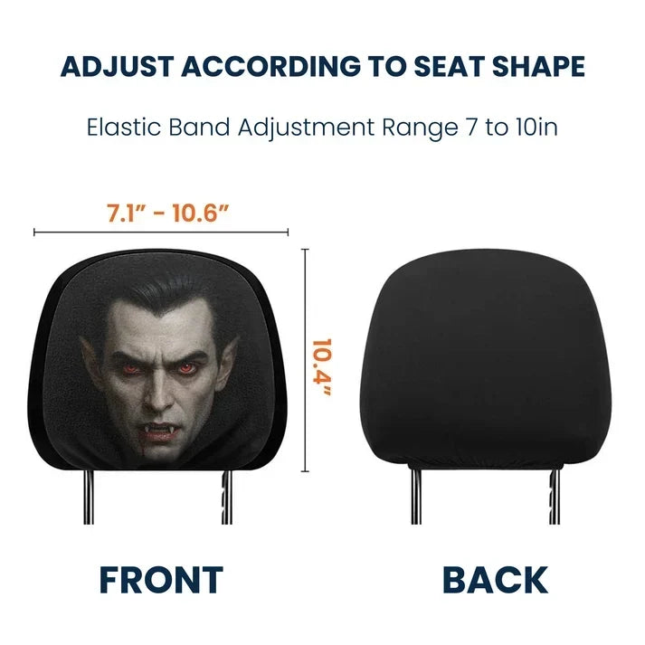 Personalized Halloween Horror Passengers Car Headrest Cover Set