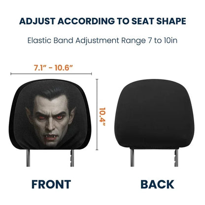 Personalized Halloween Horror Passengers Car Headrest Cover Set