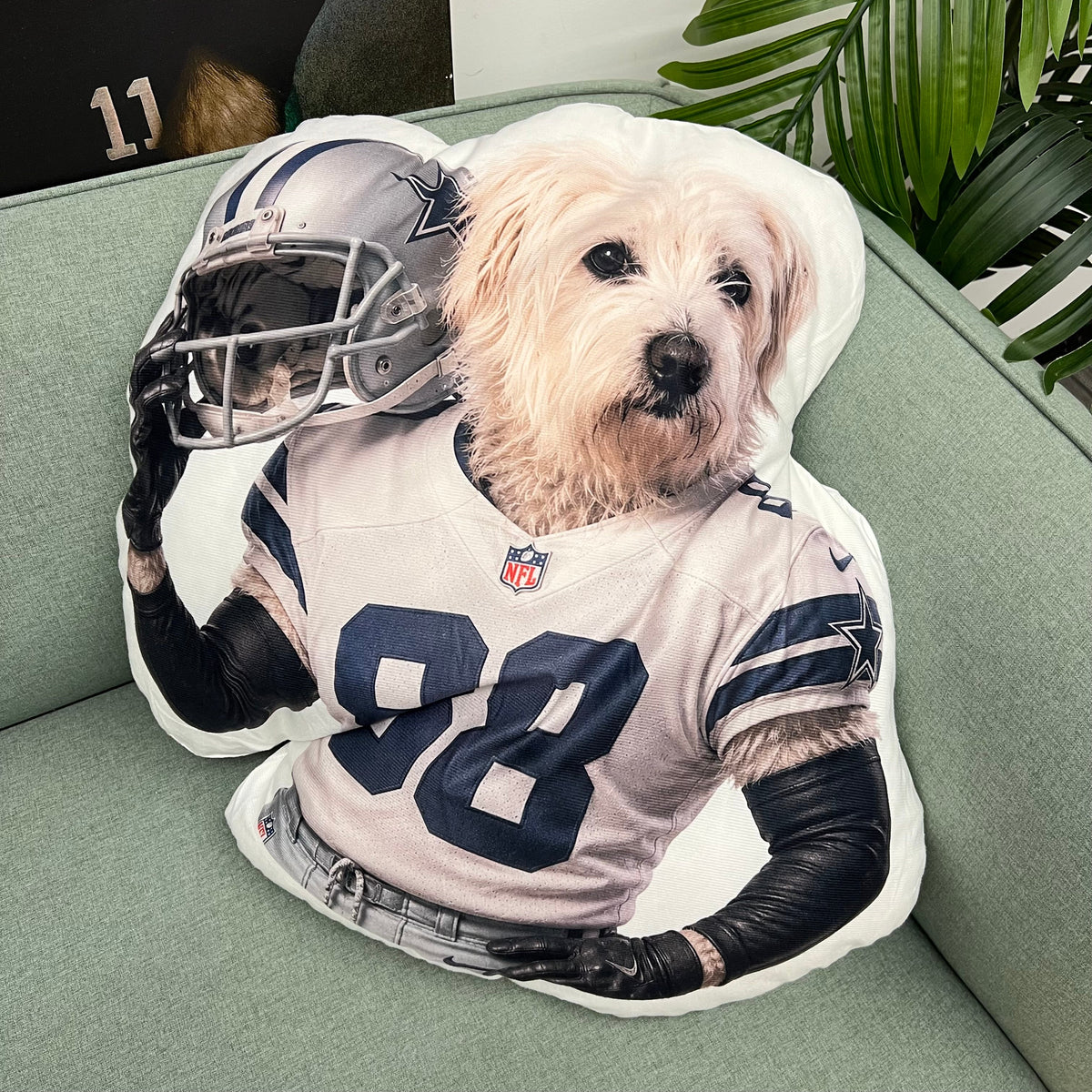 Custom Pet Football Player Shaped Pillow