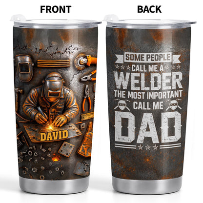 Personalized Welder Dad Metal Tools Stainless Steel Tumbler