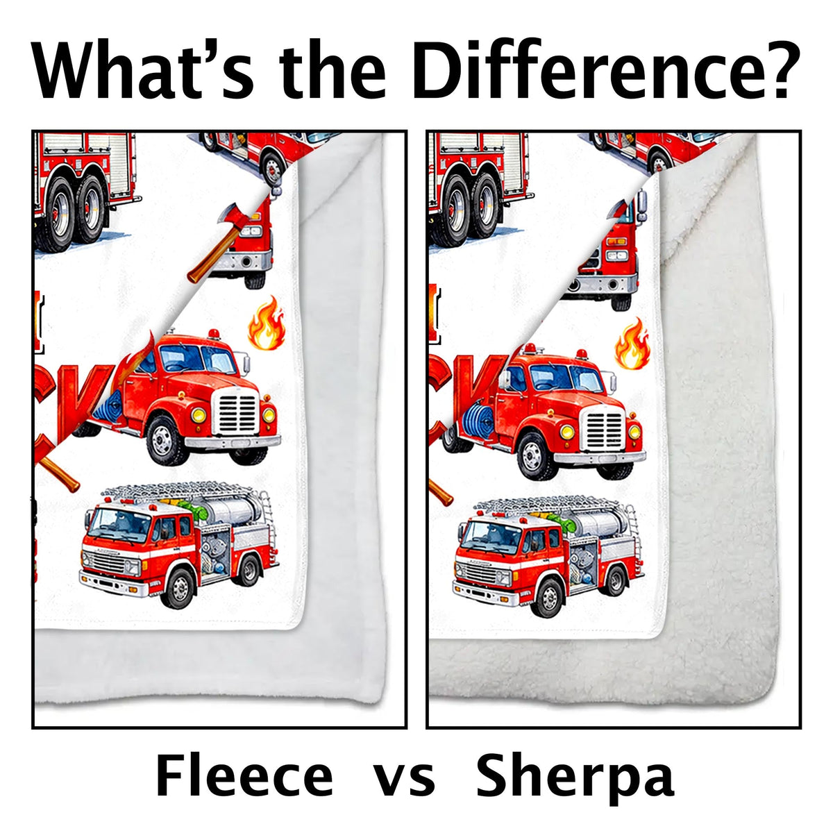 Just A Boy Who Loves Fire Trucks Colorful Fire Engines - Personalized Custom Blanket - KID1017_BLK