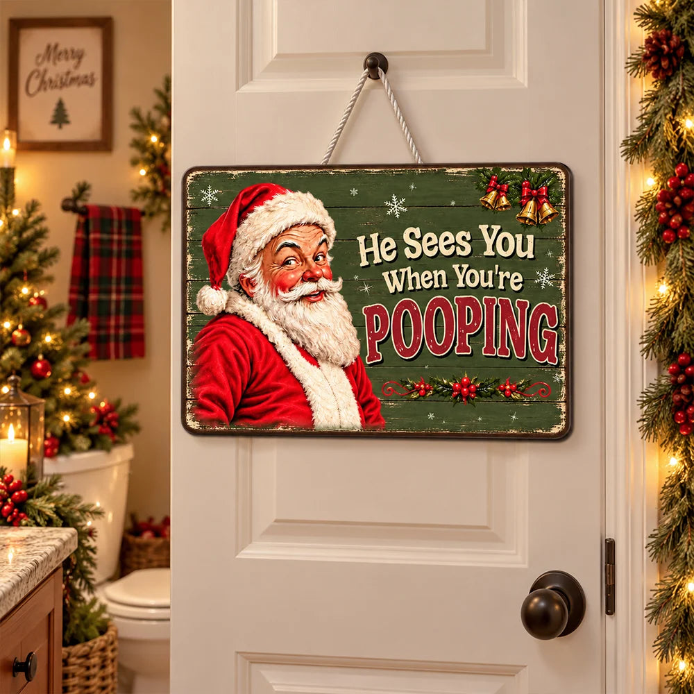 Santa Knows What You Did - Wood Sign