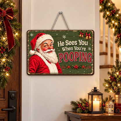 Santa Knows What You Did - Wood Sign