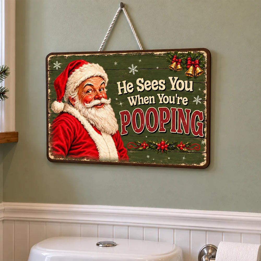 Santa Knows What You Did - Wood Sign