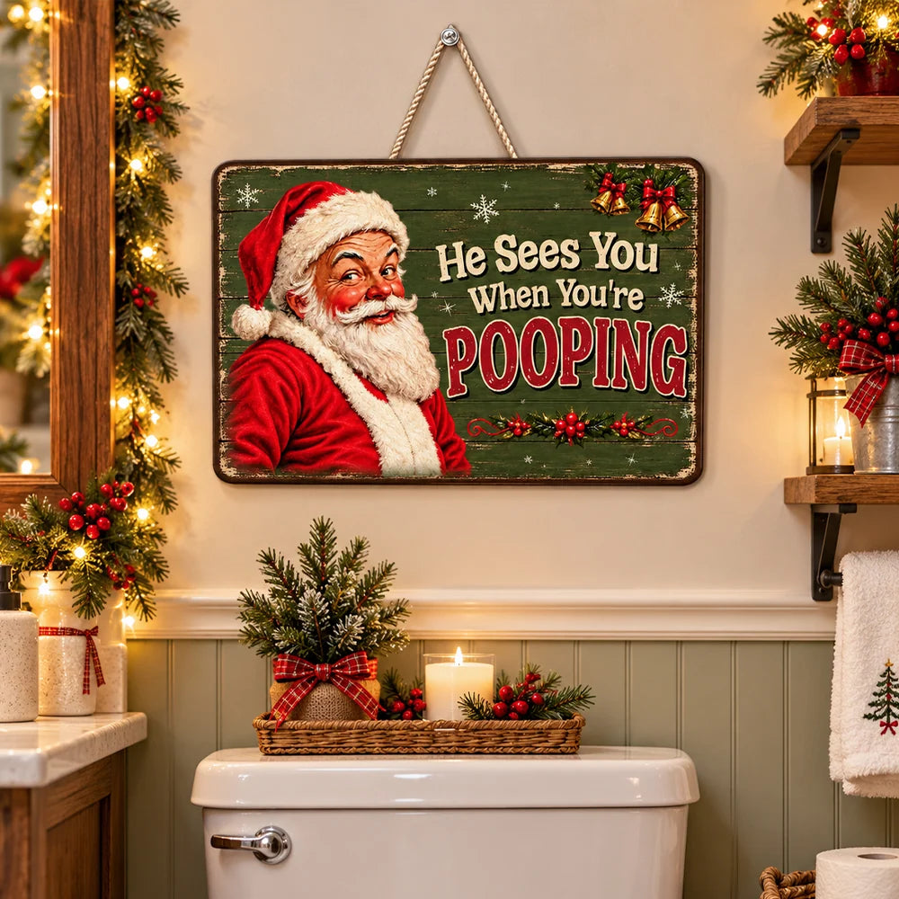 Santa Knows What You Did - Wood Sign
