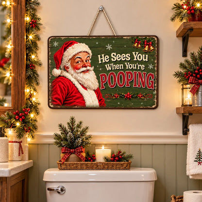 Santa Knows What You Did - Wood Sign