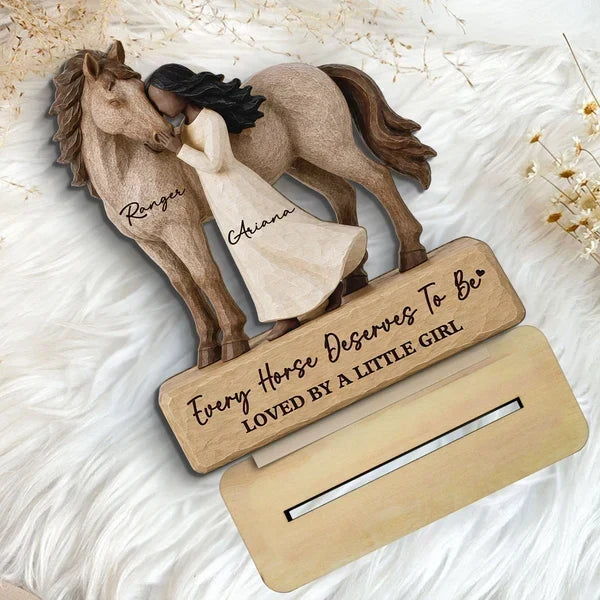 Just a Girl Who Loves Her Horse Personalized 2-Layer Wooden Plaque, Creative Gift for Equestrians
