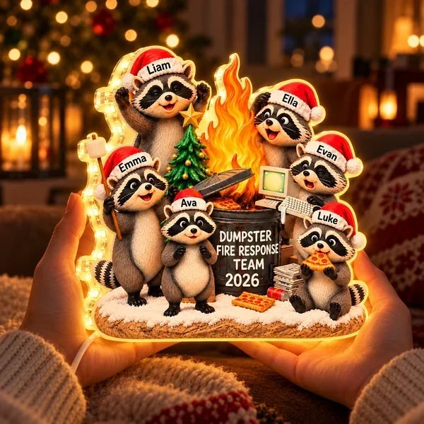 Personalized Flaming Dumpster Funny Raccoon Light Box