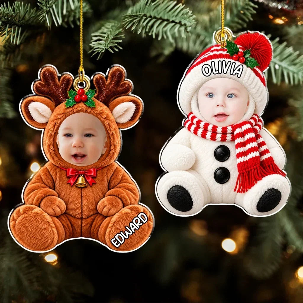 Personalized Acrylic Ornament, Baby in Festive Costume, Heartwarming Creative Gift for Grandparents