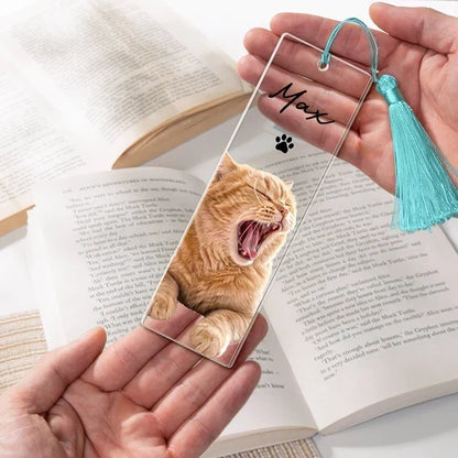 Personalized Acrylic Bookmark with Joyful Pet Portrait, Unique Keepsake Gift for Dog Owners Who Love Reading