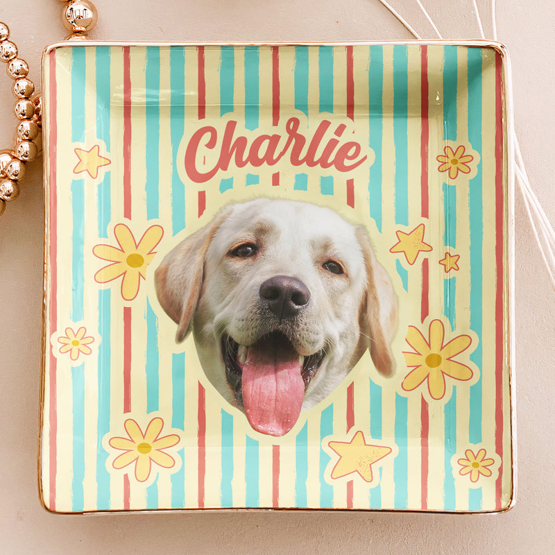 Personalized Retro Dog Portrait Ceramic Jewelry Dish