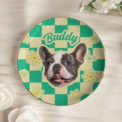 Personalized Retro Dog Portrait Ceramic Jewelry Dish