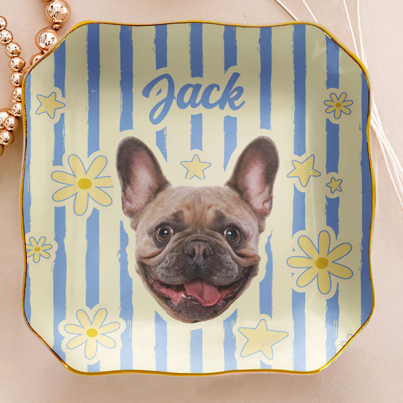 Personalized Retro Dog Portrait Ceramic Jewelry Dish