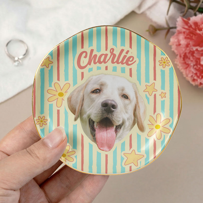 Personalized Retro Dog Portrait Ceramic Jewelry Dish