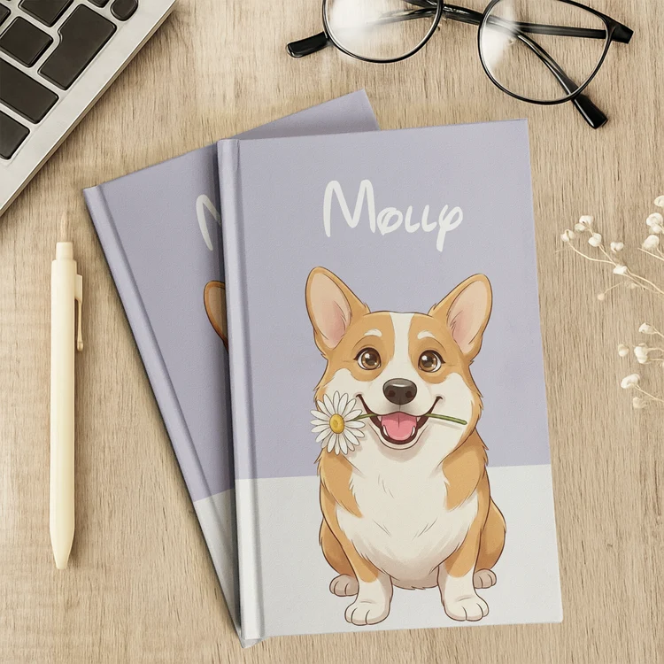 Custom Pet Portrait Cartoon Art Gift For Pet Lovers - Personalized Journal