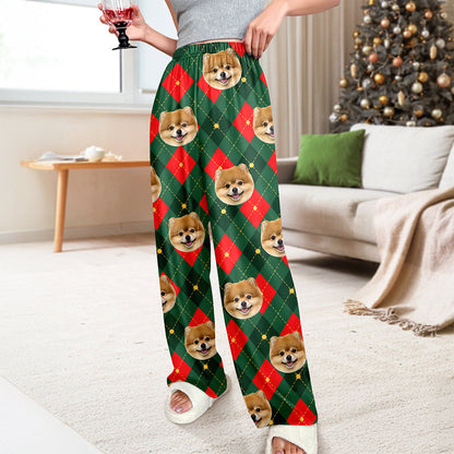 Custom Dog Cat Face Christmas Pattern Sweatpants, Cozy Holiday Gift for Family & Friends LM32 670107