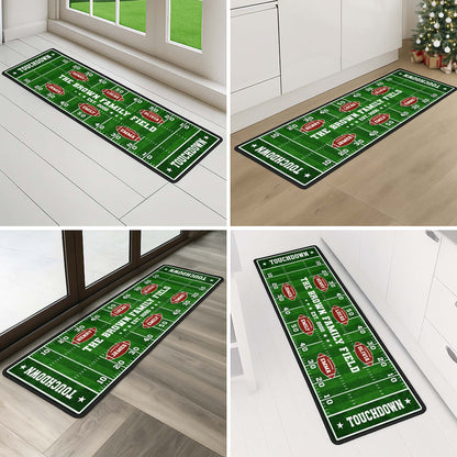 The Family Field Touchdown Personalized Runner Rug - Game Day Decor for Football Lovers