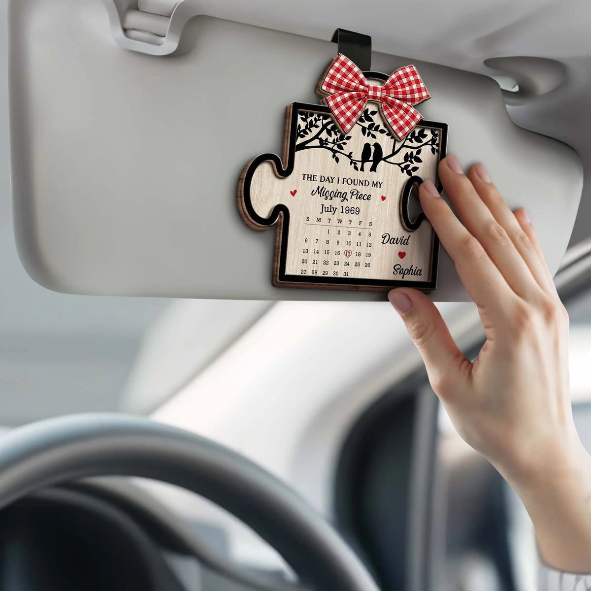 Personalized Found My Missing Piece Puzzle Couple Car Visor Clip