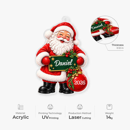 Custom Christmas Character Acrylic Ornament - Personalized Name Keepsake for Kids & Family