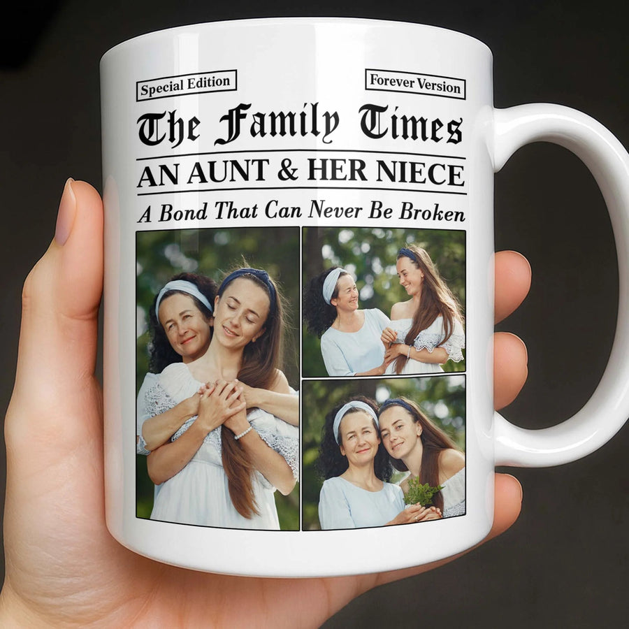 "An Aunt & Her Niece Bond" Personalized Photo Mug - Custom Keepsake Gift for Niece