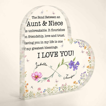 Personalized Aunt And Niece Floral Bond Keepsake Acrylic Plaque