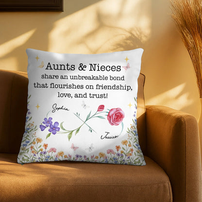 Personalized Aunts And Nieces Unbreakable Bond Throw Accent Pillow