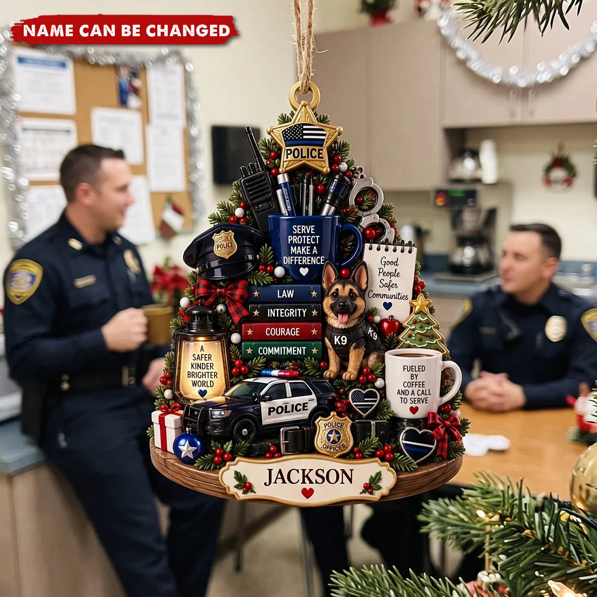 Personalized Police Christmas Ornament - Custom Police Officer Keepsake Gift for Holiday Tree