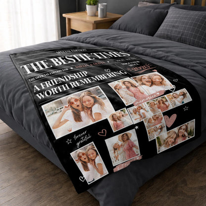 Personalized Bestie Times A Friendship Worth Remembering Photo Blanket