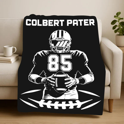 Personalized Football Player Name Number Custom Jersey Throw Blanket
