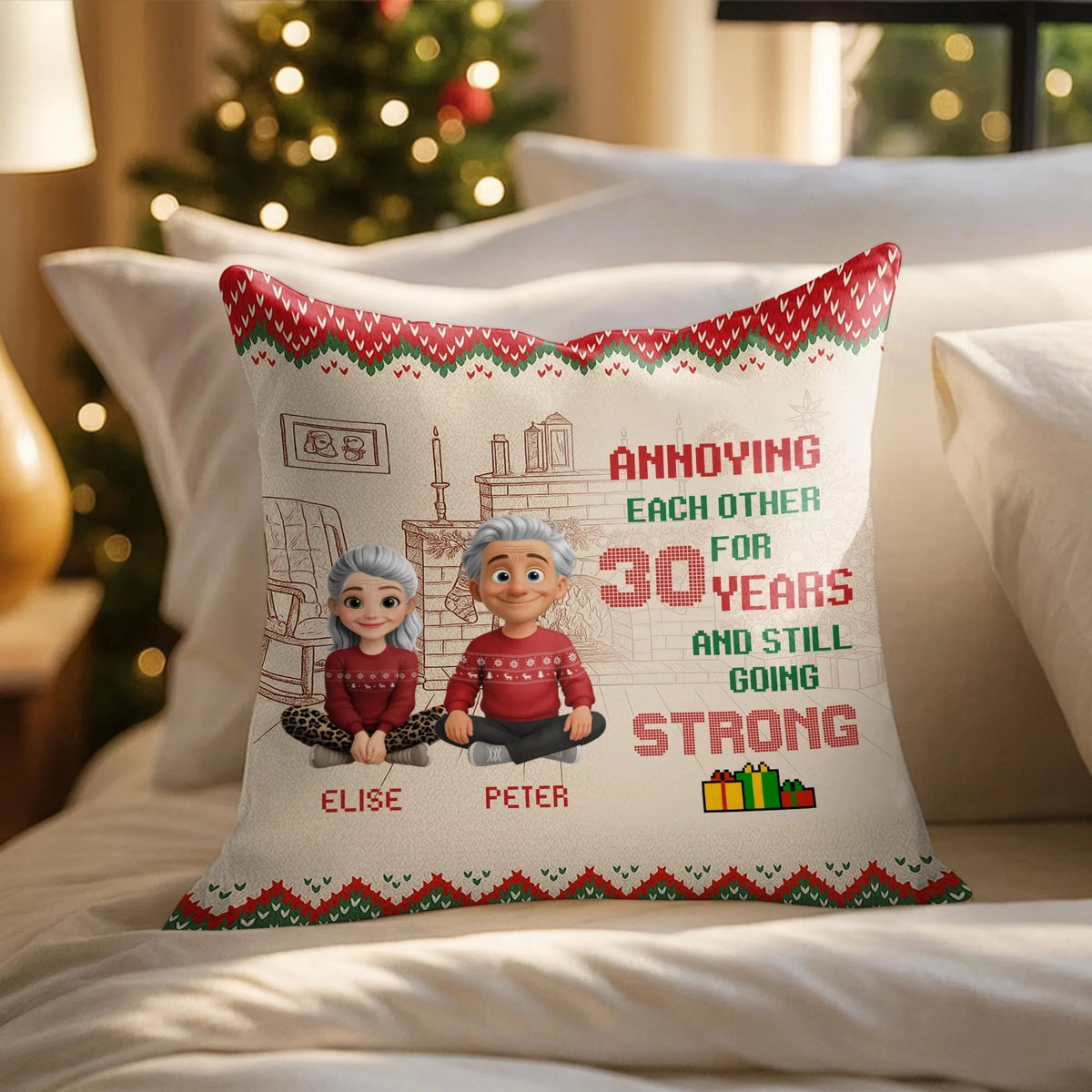 Annoying Each Other for 30 Years Personalized Pillow - Anniversary Gift for Couples